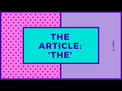 10.The article 'THE'  | Strategic Learning